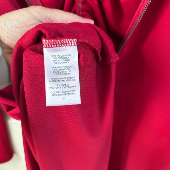 Narciso Rodriguez for Design Nation Dress Women’s Ruched Red Midi Sheath SZXL - Picture 9 of 9